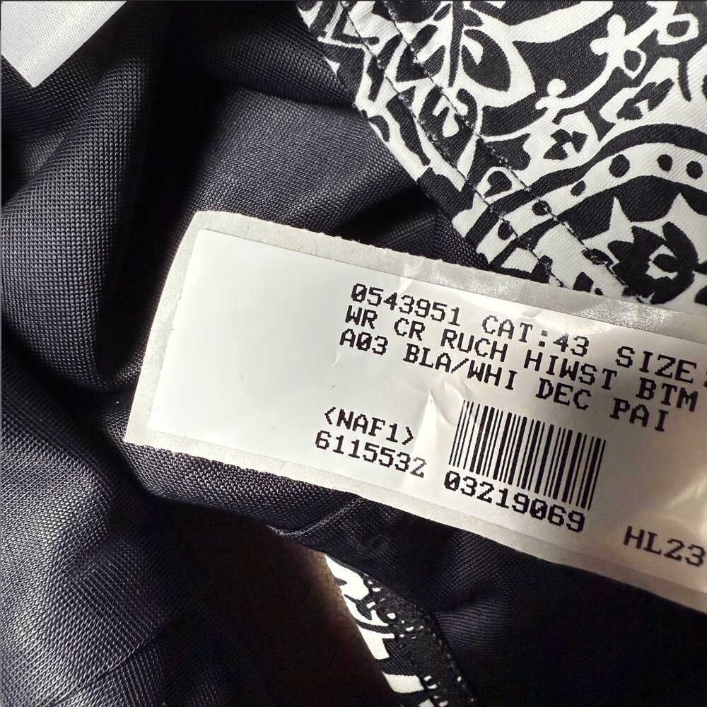 Lands' End Women's XS-L, XS-L LONG High Waisted Bikini Swim Bottom Black/White‎ - Picture 8 of 9